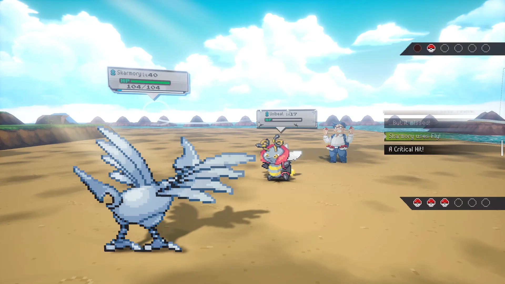 Gym-style beach battle in Gamma Emerald