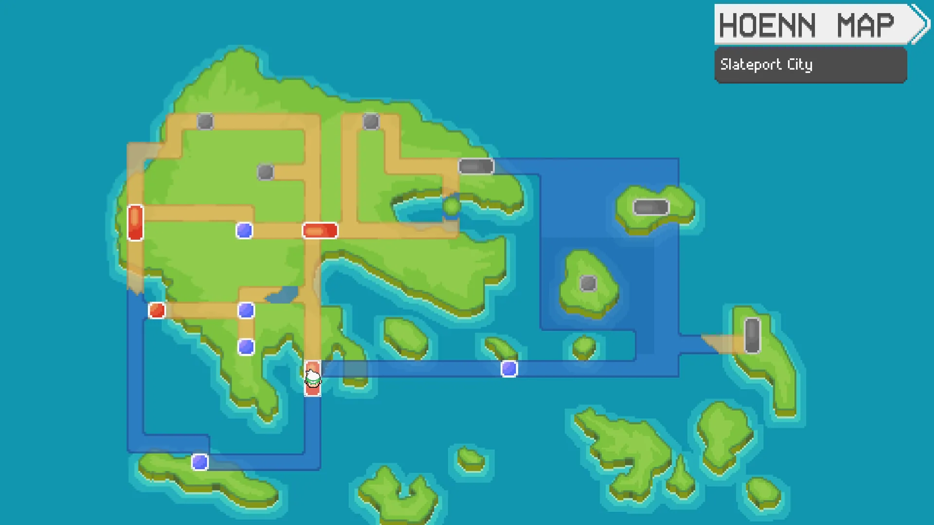 Hoenn map in Gamma Emerald
